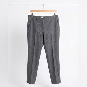 NWT•Armani Collezioni 96% Virgin Wool Trousers Gray Textured Straight Leg 16